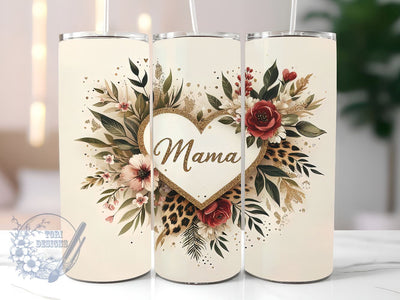 Floral Mama 20oz Skinny Tumbler, Glitter Mama Tumbler Png, Straight & Tapered Tumbler Wrap, Instant Digital Download Sublimation ToriDesigns 