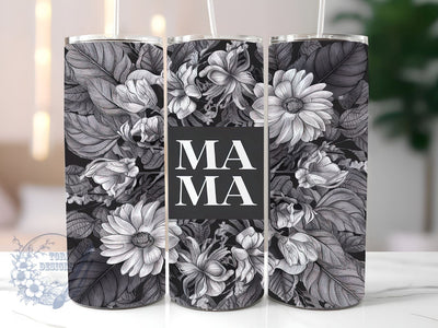 Floral Mama 20oz Skinny Tumbler, Mama Tumbler Png, Straight & Tapered Tumbler Wrap, Instant Digital Download Sublimation ToriDesigns 