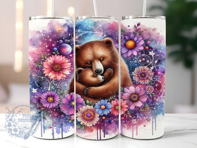 Floral Mama Bear 20oz Skinny Tumbler, Mother's Day Tumbler Png, Straight & Tapered Tumbler Wrap, Instant Digital Download Sublimation ToriDesigns 