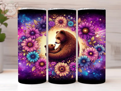 Floral Mama Bear 20oz Tumbler Png, Straight & Tapered Tumbler Png, Mothers Day Tumbler Png, Digital Download PNG Sublimation Lara' s Designs 