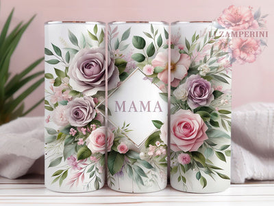 Floral Mama Chic Tumbler, Seamless Floral Pattern, Elegant Bloom Wrap, Feminine Chic Style, Mother’s Day Design, Romantic Garden Print, Cute Nature Motif, 20Oz Tumbler, Sublimation Sublimation Li Zamperini 