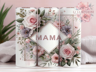 Floral Mama Chic Tumbler, Seamless Floral Pattern, Elegant Bloom Wrap, Feminine Chic Style, Mother’s Day Design, Romantic Garden Print, Cute Nature Motif, 20Oz Tumbler, Sublimation Sublimation Li Zamperini 