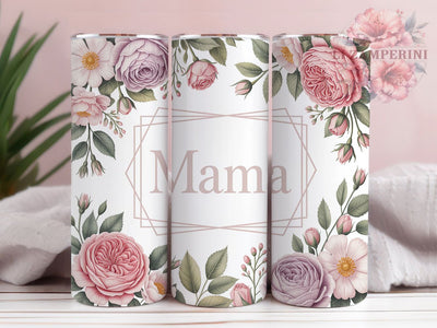Floral Mama Chic Tumbler, Seamless Floral Pattern, Elegant Bloom Wrap, Feminine Chic Style, Mother’s Day Design, Romantic Garden Print, Cute Nature Motif, 20Oz Tumbler, Sublimation Sublimation Li Zamperini 