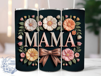Floral Mama Contrast 20oz Tumbler, Sublimation Gift, Floral Mama Mug, 20oz Tumbler Design, Flower Contrast Graphic, Mom Appreciation Theme, Lifestyle Wrap Sublimation ToriDesigns 