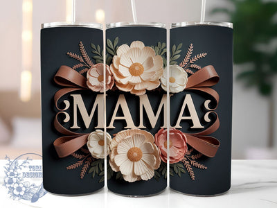 Floral Mama Contrast 20oz Tumbler, Sublimation Gift, Floral Mama Mug, 20oz Tumbler Design, Flower Contrast Graphic, Mom Appreciation Theme, Lifestyle Wrap Sublimation ToriDesigns 