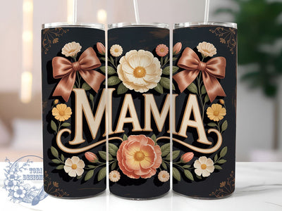 Floral Mama Contrast 20oz Tumbler, Sublimation Gift, Floral Mama Mug, 20oz Tumbler Design, Flower Contrast Graphic, Mom Appreciation Theme, Lifestyle Wrap Sublimation ToriDesigns 
