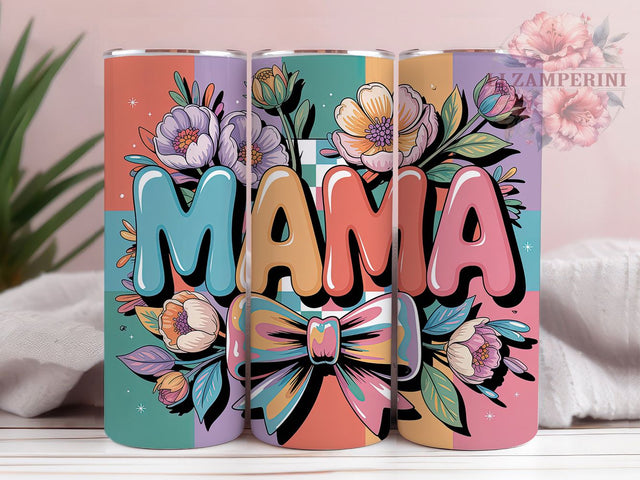 Floral Mama Design 20oz Tumbler, Best Mom Ever, MAMA Design, Motherhood Wrap, Sublimation Wrap, 20oz Tumbler Design, PNG Tumbler Wrap Sublimation Li Zamperini 