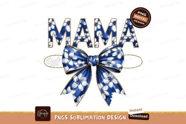 Floral Mama Design Blue And Gold Sublimation Designangry 