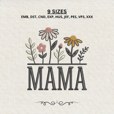 Floral Mama Embroidery Design – Wildflower Mom Machine Embroidery File, Botanical Mother’s Day Flower Design Embroidery/Applique DESIGNS PatternFeed8 