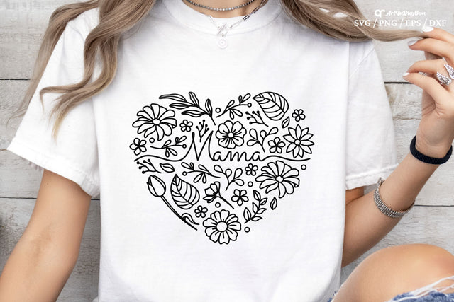 Floral Mama Heart Svg, Mama Svg, Mother's Day Svg, Heart Svg SVG Artinrhythm shop 