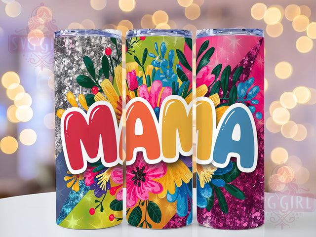 Floral Mama Mom Life 20oz Tumbler, Mama Tumbler, Mom Tumbler, Flower Tumbler, Mom Life Tumbler, 20oz Sublimation Wrap, Mother's Day Tumbler Sublimation SvggirlplusArt 