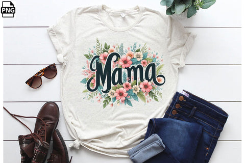 Floral Mama Mother's Day PNG Printable File Sublimation Creativedesigntee 
