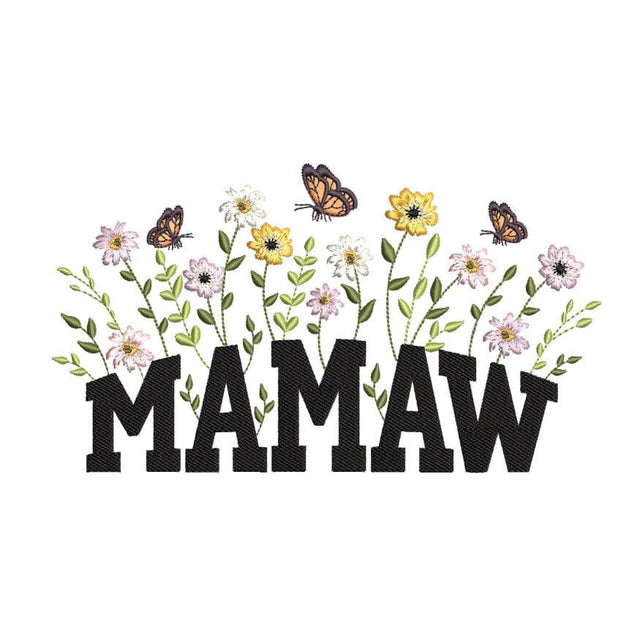 Floral Mamaw Embroidery Design, Mother's Day Embroidery Design, 3 sizes, Instant Download Embroidery/Applique DESIGNS Nino Nadaraia 
