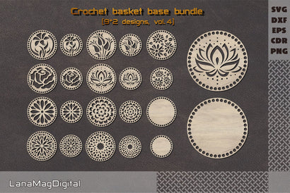 Floral Mandala crochet basket base svg Macrame bottom SVG LanaMagDigital 