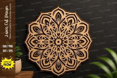 Floral Mandala Decor laser cut svg File SVG Regulrcrative 
