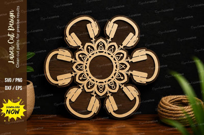 Floral Mandala Flower Laser Cut SVG File SVG Regulrcrative 