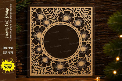 Floral Mandala Frame Laser Cut Svg Design SVG Regulrcrative 