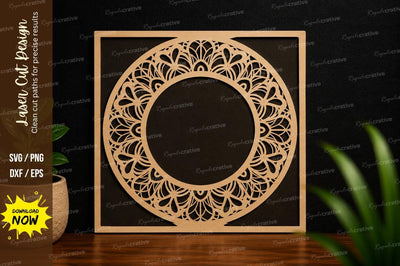 Floral Mandala Frame Laser Cut SVG SVG Regulrcrative 