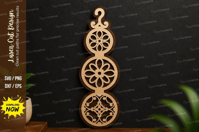 Floral Mandala Hanging Ornament SVG | Laser Cut Wall Decor File SVG Regulrcrative 