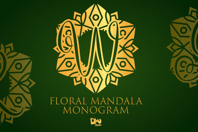 Floral Mandala Monogram Font Dm Letter Studio 