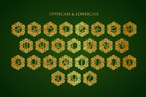 Floral Mandala Monogram Font Dm Letter Studio 