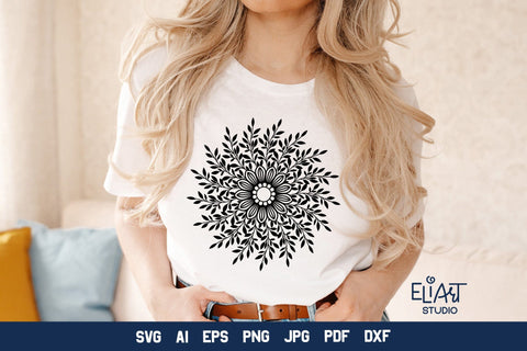 Floral Mandala SVG, Floral Ornament SVG. SVG Elinorka 