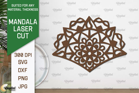 Floral Mandala Wall Art Laser Cut Bundle. Wall Decor SVG SVG Evgenyia Guschina 