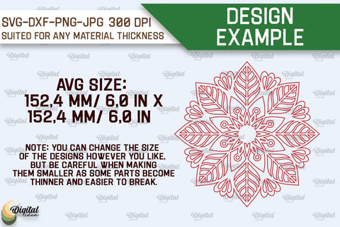 Floral Mandala Wall Art Laser Cut Bundle. Wall Decor SVG SVG Evgenyia Guschina 