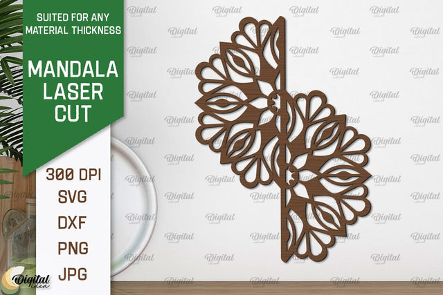 Floral Mandala Wall Art Laser Cut. Wall Decor SVG Design SVG Evgenyia Guschina 