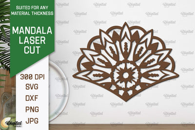 Floral Mandala Wall Art Laser Cut. Wall Decor SVG Design SVG Evgenyia Guschina 