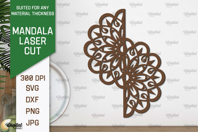 Floral Mandala Wall Art Laser Cut. Wall Decor SVG Design SVG Evgenyia Guschina 