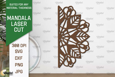Floral Mandala Wall Art Laser Cut. Wall Decor SVG Design SVG Evgenyia Guschina 