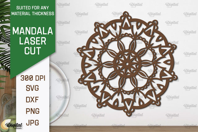 Floral Mandala Wall Art Laser Cut. Wall Decor SVG Design SVG Evgenyia Guschina 