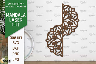 Floral Mandala Wall Art Laser Cut. Wall Decor SVG Design SVG Evgenyia Guschina 