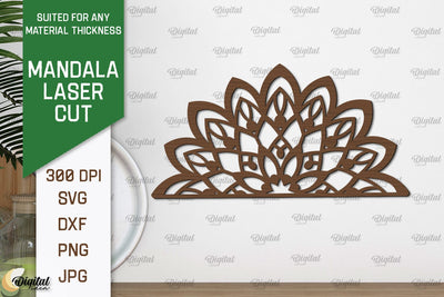 Floral Mandala Wall Art Laser Cut. Wall Decor SVG Design SVG Evgenyia Guschina 
