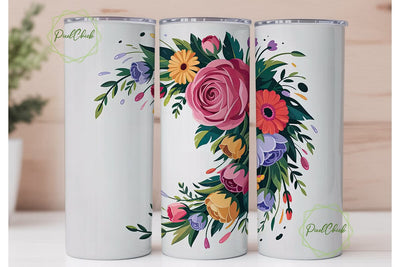 Floral Masterpiece 20oz Tumbler Wrap Sublimation PixelChick 
