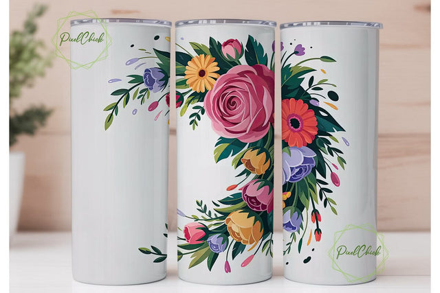 Floral Masterpiece 20oz Tumbler Wrap Sublimation PixelChick 