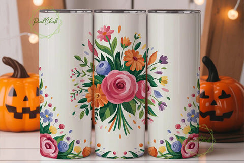 Floral Masterpiece 20oz Tumbler Wrap Sublimation PixelChick 