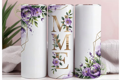 Floral Meme 20oz Tumbler Wrap Sublimation PixelChick 