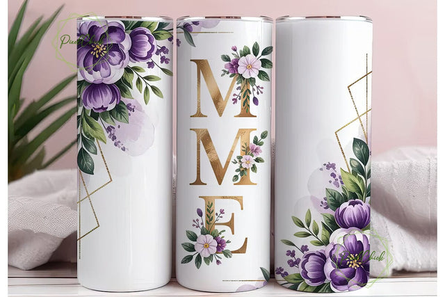 Floral Meme 20oz Tumbler Wrap Sublimation PixelChick 