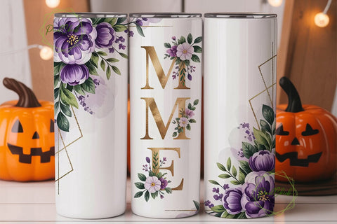 Floral Meme 20oz Tumbler Wrap Sublimation PixelChick 