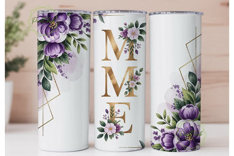 Floral Meme 20oz Tumbler Wrap Sublimation PixelChick 