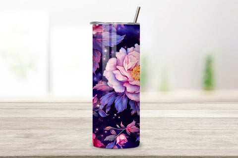 Floral Mirage Seamless Tumbler Wrap, 3D Night Sky PNG, 3D Floral Mirage Tumbler Wrap, Seamless Night Sky PNG Sublimation FloridPrintables 