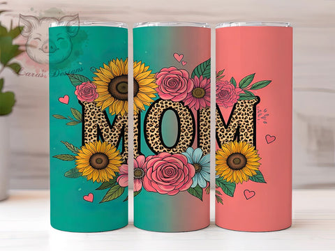 Floral Mom 20oz Tumbler Wrap, Mother's Day Tumbler, 20oz Tumbler, Sublimation Wrap, Gift for Mom, Custom Tumbler, Mom Gift Sublimation Lara' s Designs 