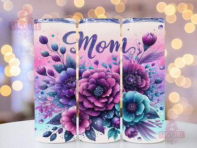 Floral Mom 20oz Tumbler Wrap Sublimation Design, Straight Tapered Tumbler Wrap, Mother's Day Tumbler Png, Instant Digital Download Sublimation SvggirlplusArt 