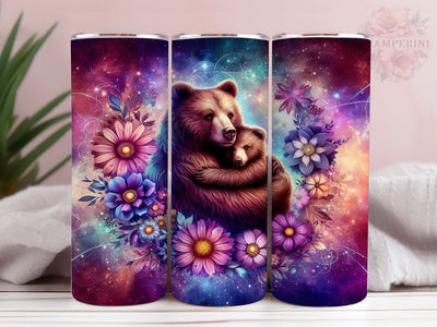 Floral Mom Bear 20oz Tumbler Wrap PNG, Mama Bear Tumbler Png, Straight & Tapered Tumbler Wrap, Instant Digital Download Sublimation Li Zamperini 