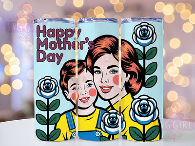 Floral Mom & Child 20oz Tumbler, Floral Mom, Mother Holding Child, Happy Mother's Day, Sublimation Design, Tumbler Wrap, Gift For Mom Sublimation SvggirlplusArt 