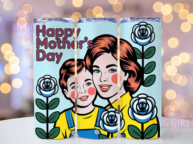 Floral Mom & Child 20oz Tumbler, Floral Mom, Mother Holding Child, Happy Mother's Day, Sublimation Design, Tumbler Wrap, Gift For Mom Sublimation SvggirlplusArt 