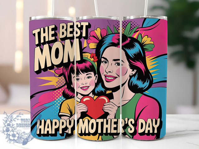 Floral Mom & Girl 20oz Tumbler, Floral Mom, Young Girl And Mom, The Best Mom, Happy Mother's Day, Sublimation Design, Tumbler Wrap Sublimation ToriDesigns 