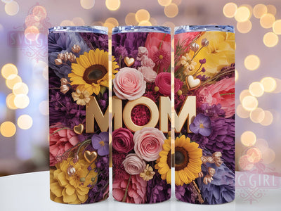 Floral Mom Life Design 20oz Tumbler, Mom Life, Family Theme, 20oz Wrap, Sublimation Design, Elegant Style, PNG File Sublimation SvggirlplusArt 